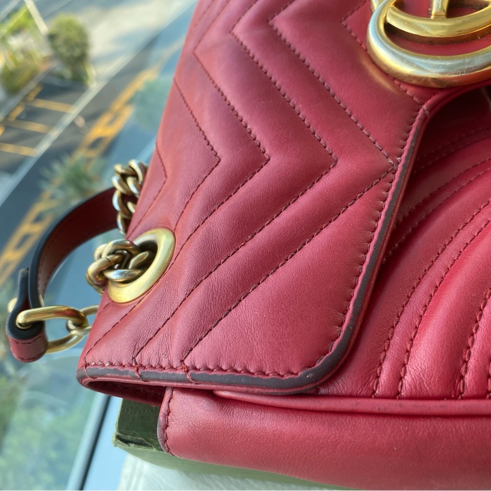 100% Authentic- Gucci GG Marmont Shoulder Bag – Red – Medium- Fair Condition - Picture 5 of 6